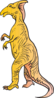 Yellow Standing Dinosaur Clip Art